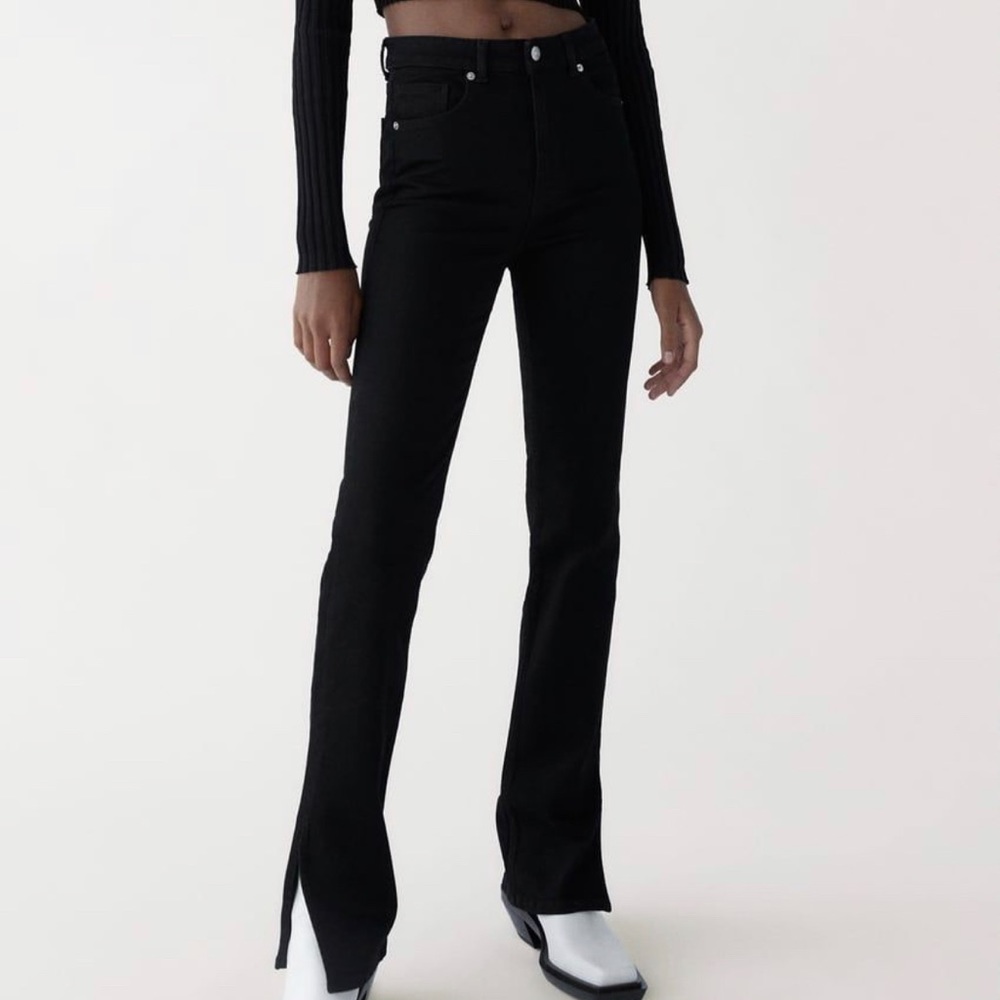 ZARA split high rise skinny jeans